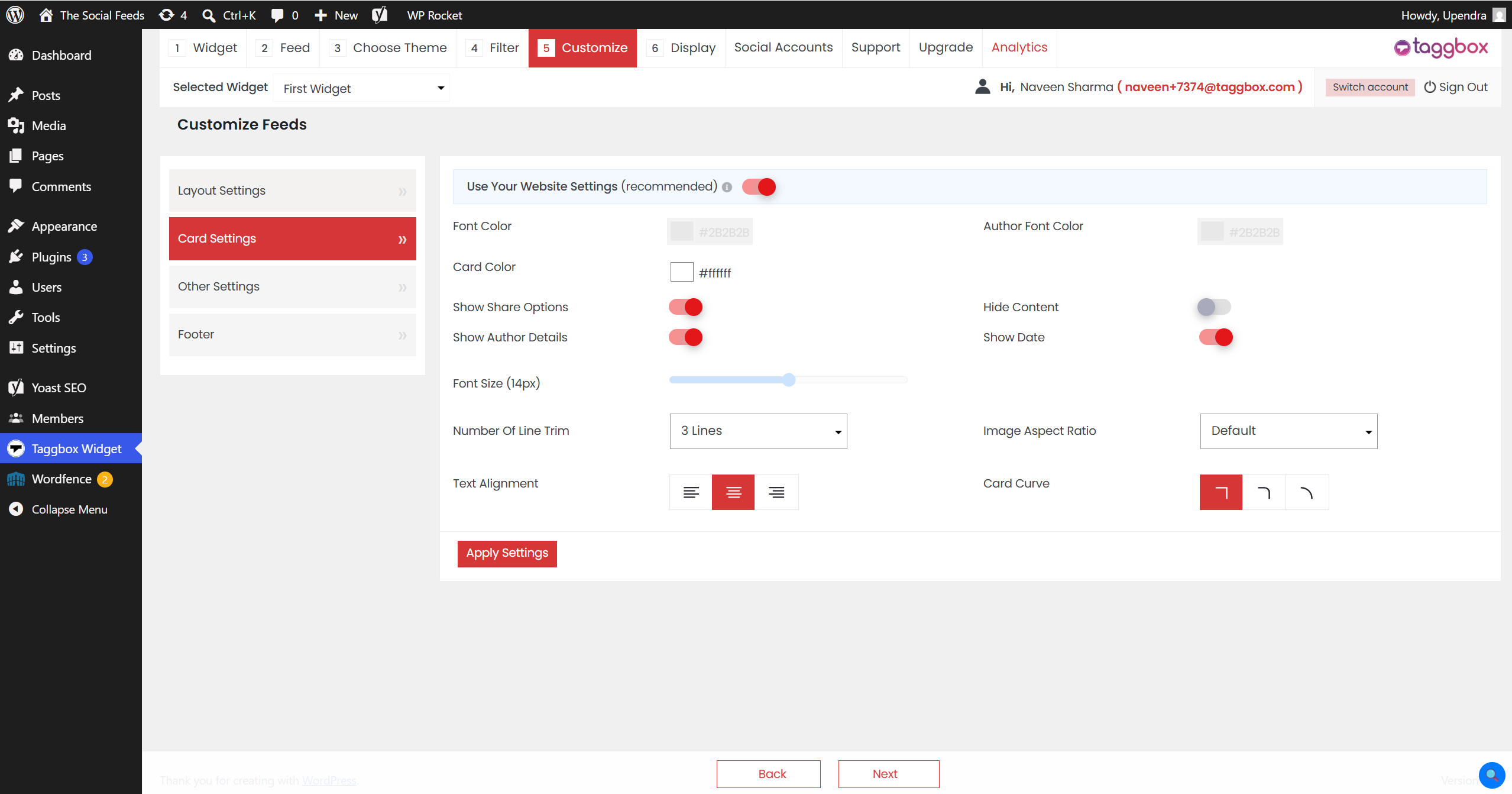 Customize layout, theme, colors and fonts.