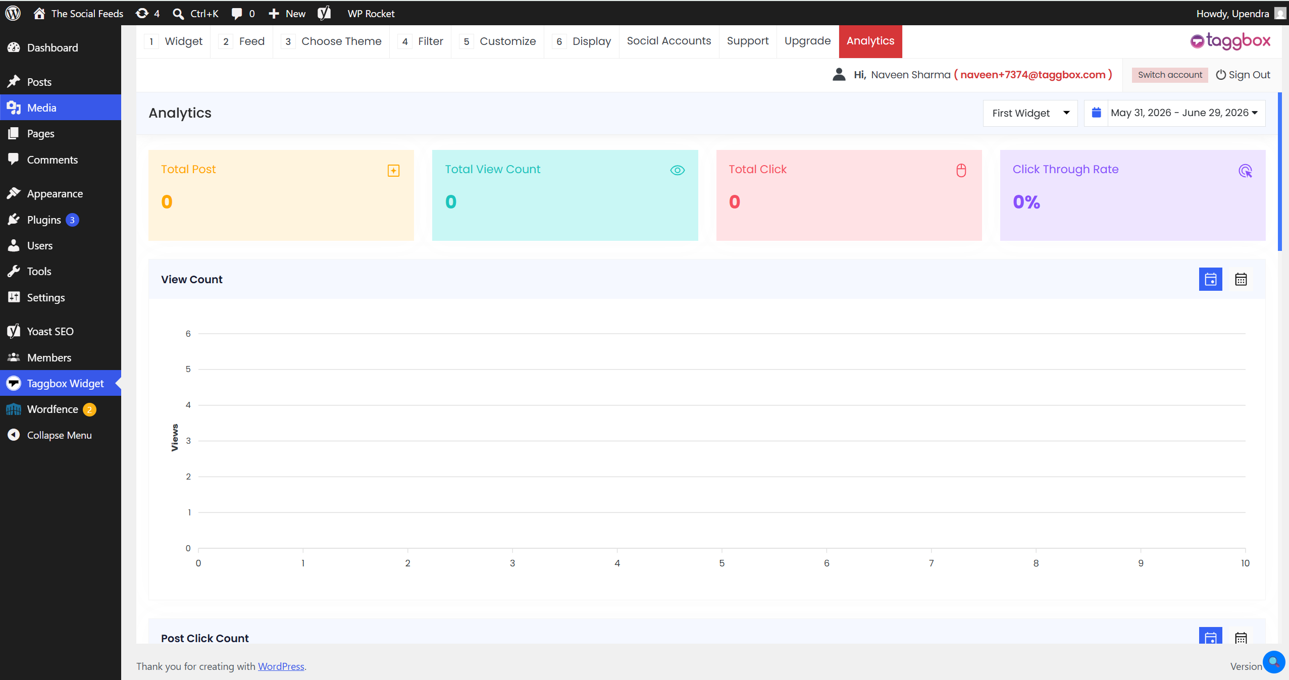 Track engagement on the analytics page.