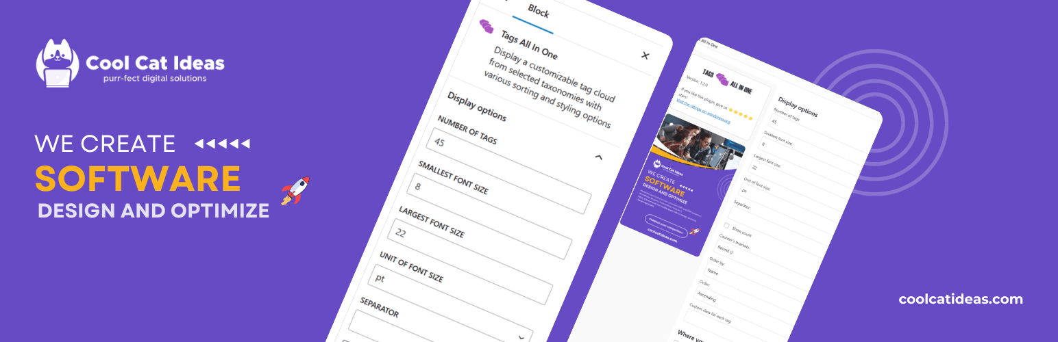 WordPress 外掛 Tags All In One 的封面圖片。