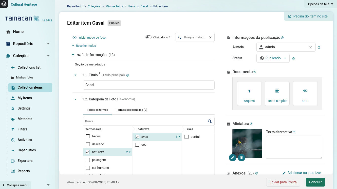Add items described by your metadata