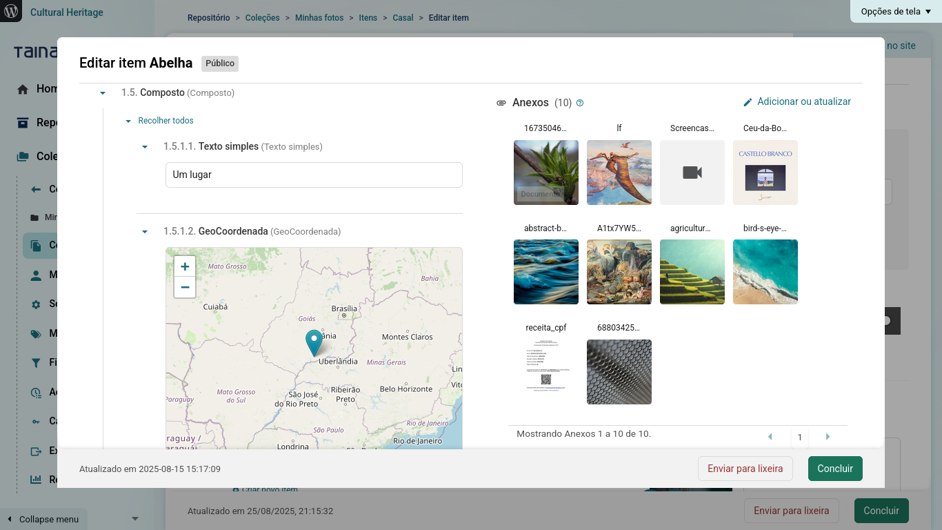 Set up your item as a file, link or text and attach many types of documents