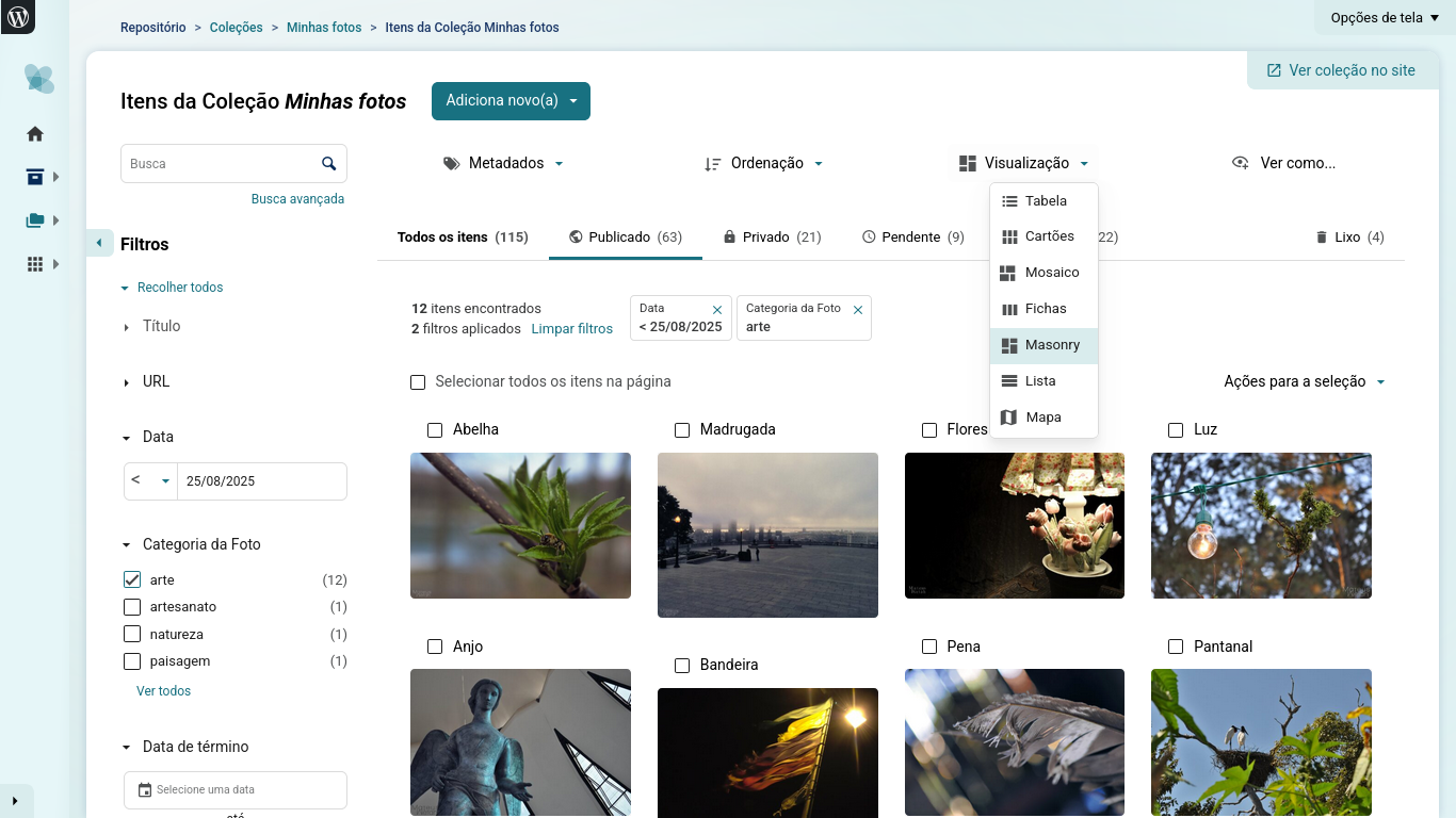 Browse your collections with a faceted search interface