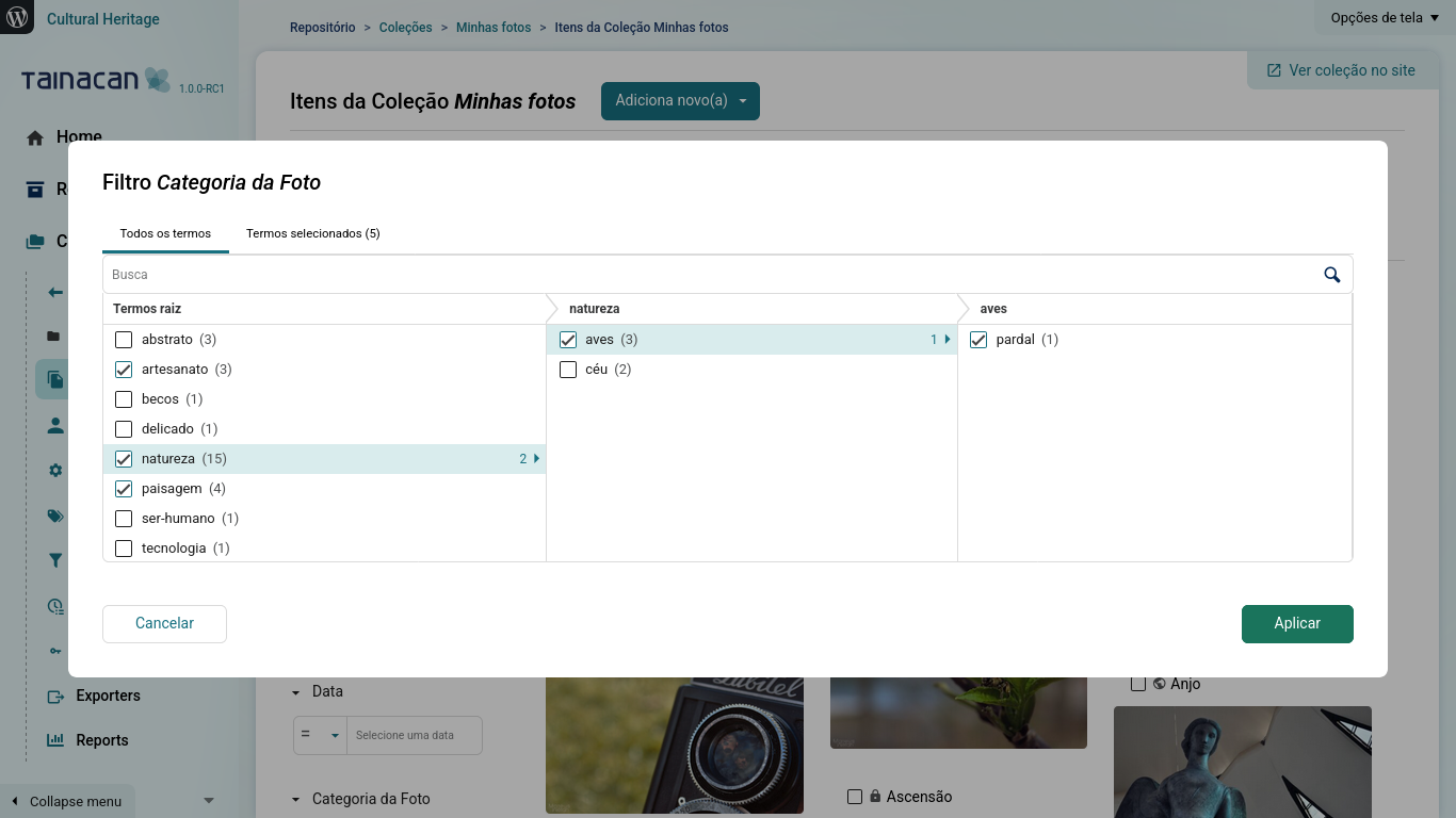 Navigate through the rich filtering interface