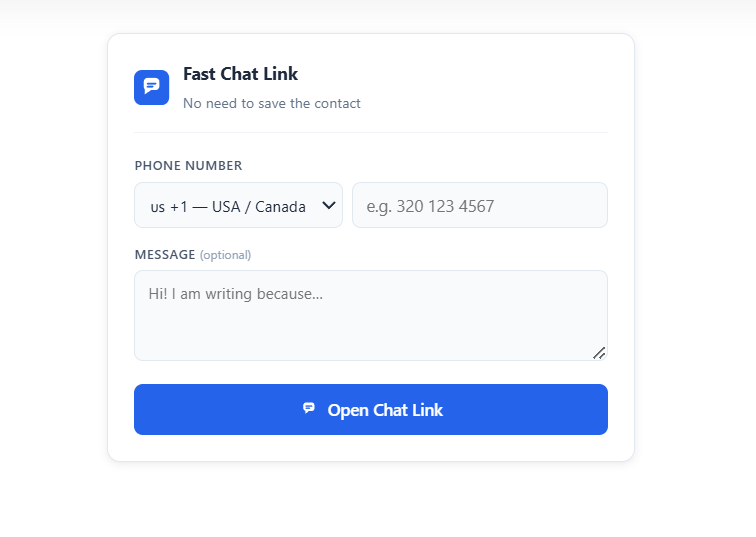 Configure default country prefixes and messages in Quick Chat Settings.