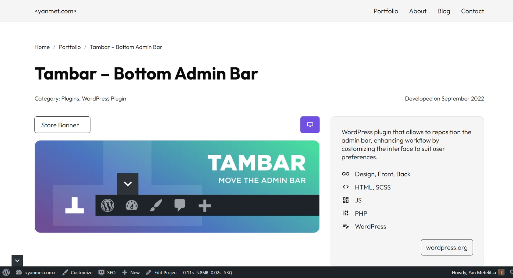 Admin Bar at Bottom