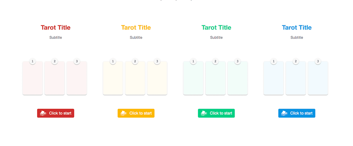 <strong>Vibrant colors.</strong> Tarokina Free allows you to change the color so that your tarot adapts to the WordPress theme. It provides an impeccable addition, and the ultimate tool to drive more traffic to your website.