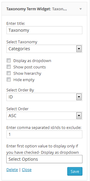 Taxonomy Term Widget