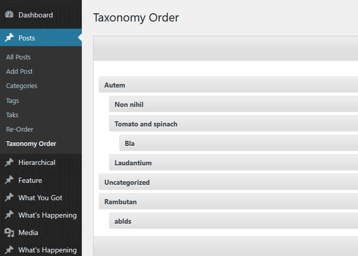 Multiple Taxonomies Interface.