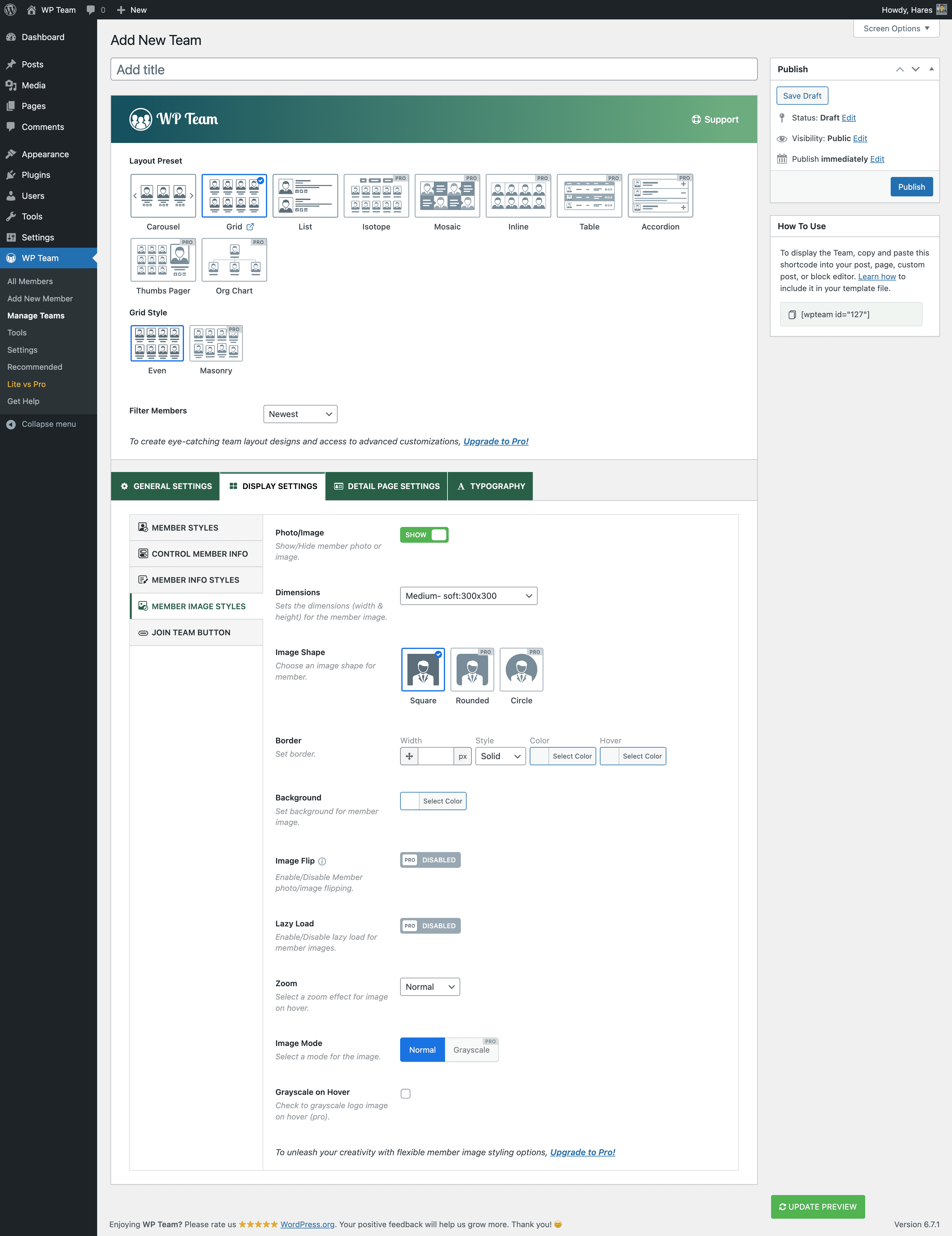 Member Image Styles