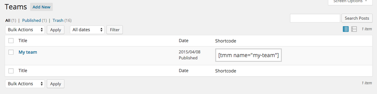 Finding the shortcode (admin view)