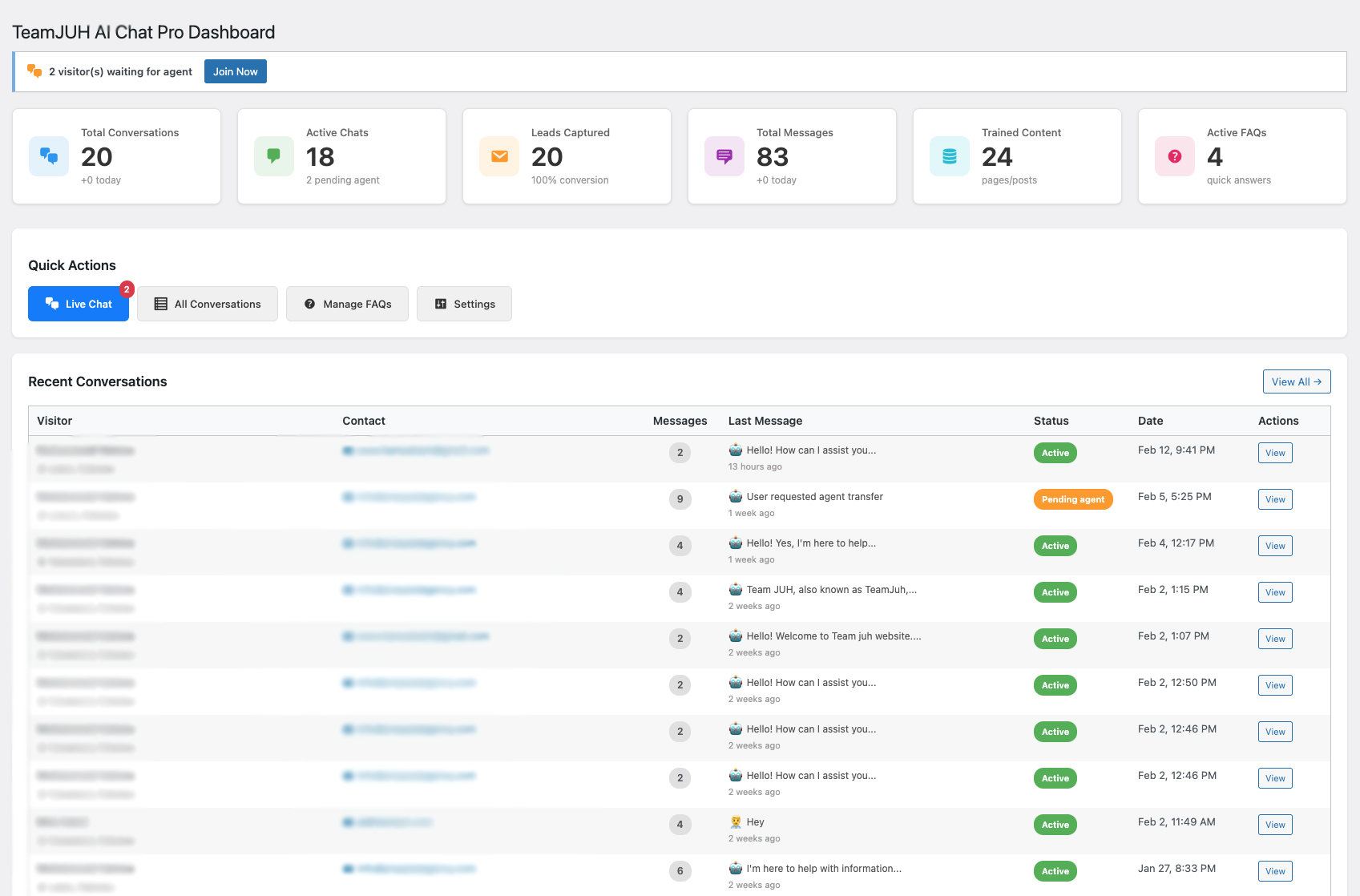<strong>Chat Widget</strong> - Beautiful, modern chat interface on your website