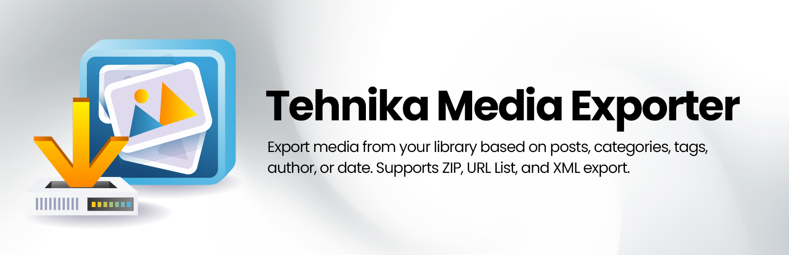 WordPress 外掛 Tehnika Media Exporter 的封面圖片。