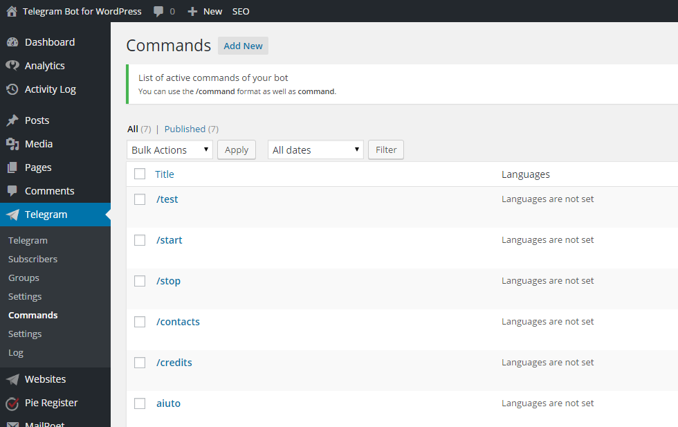 Commands and autoresponders