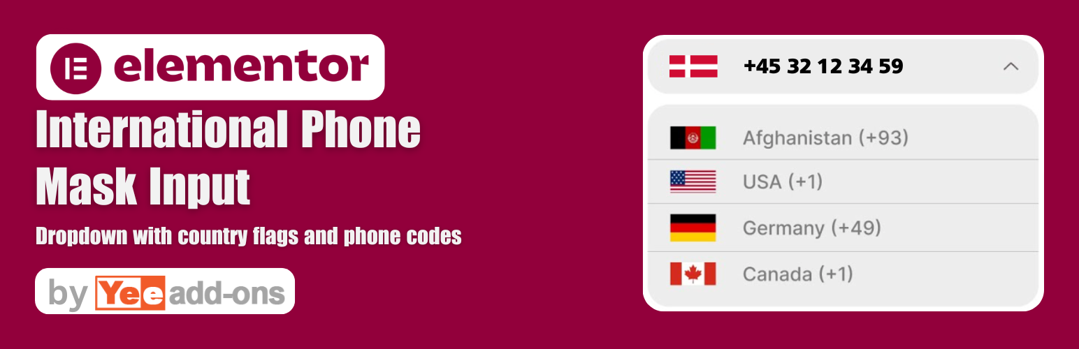 WordPress 外掛 Telephone field for Elementor Forms 的封面圖片。