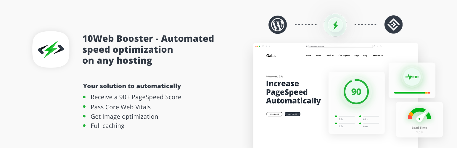 10Web Booster – Otimização de velocidade de website, cache & Otimizador de velocidade de página