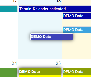 Moving Events: You can move most calendar entries by dragging and dropping them. However, repeating events (available in the PRO version) cannot be moved.