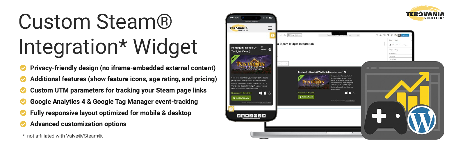 Terovania Game Marketing Widgets for Steam®