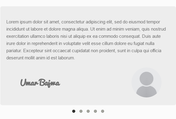 <p>A view of testimonial slider final result.</p>
