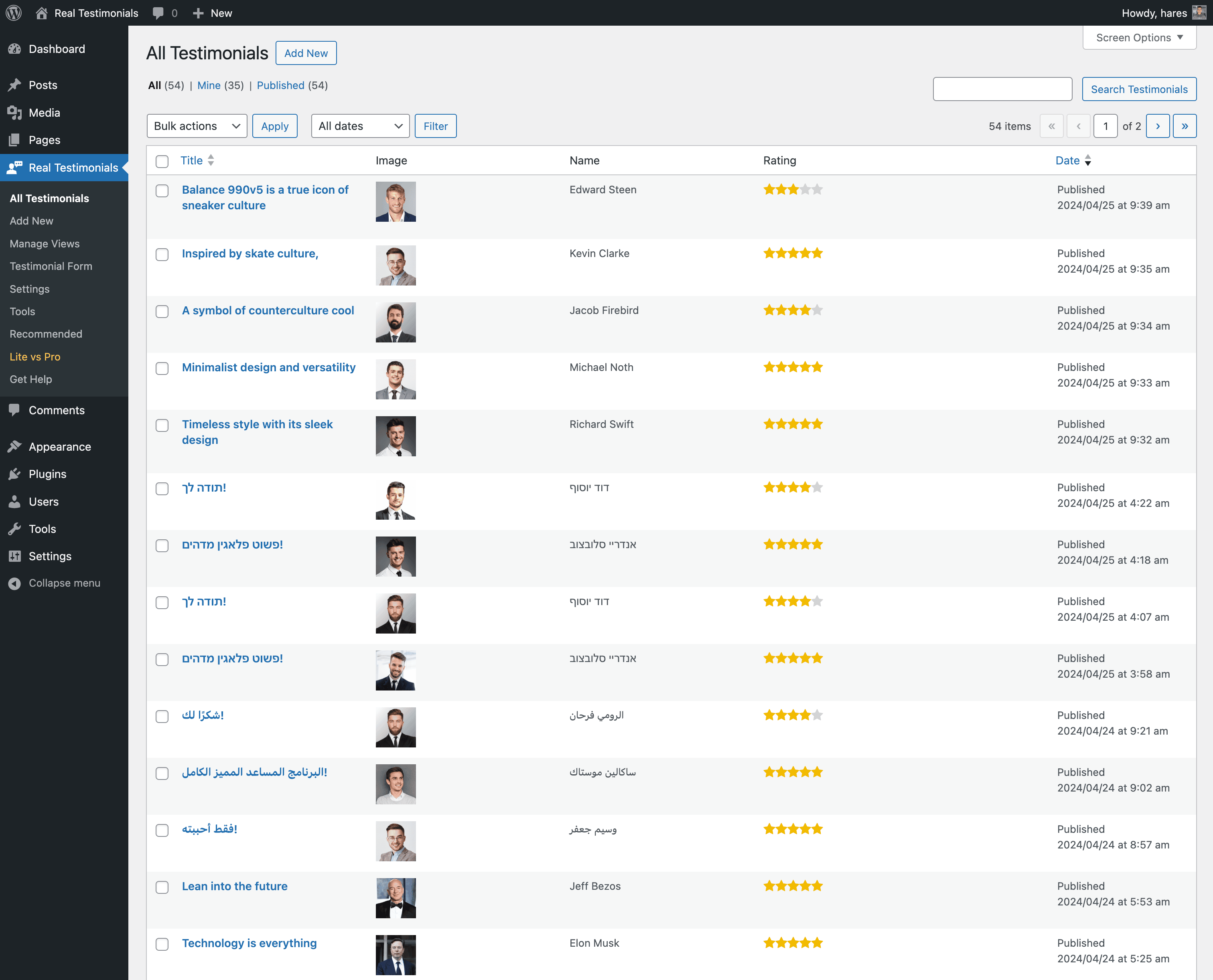 All Testimonials