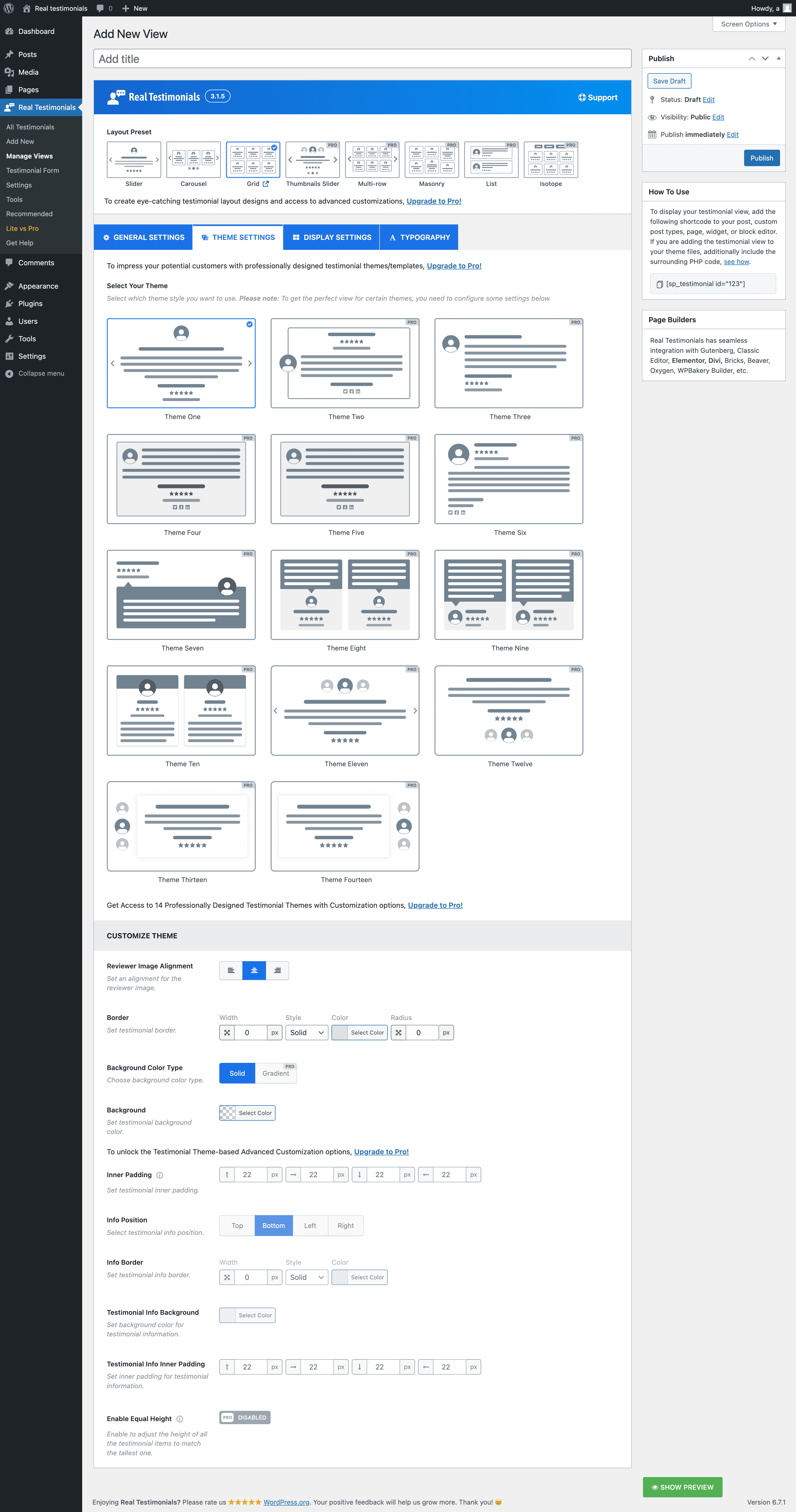 Theme Settings
