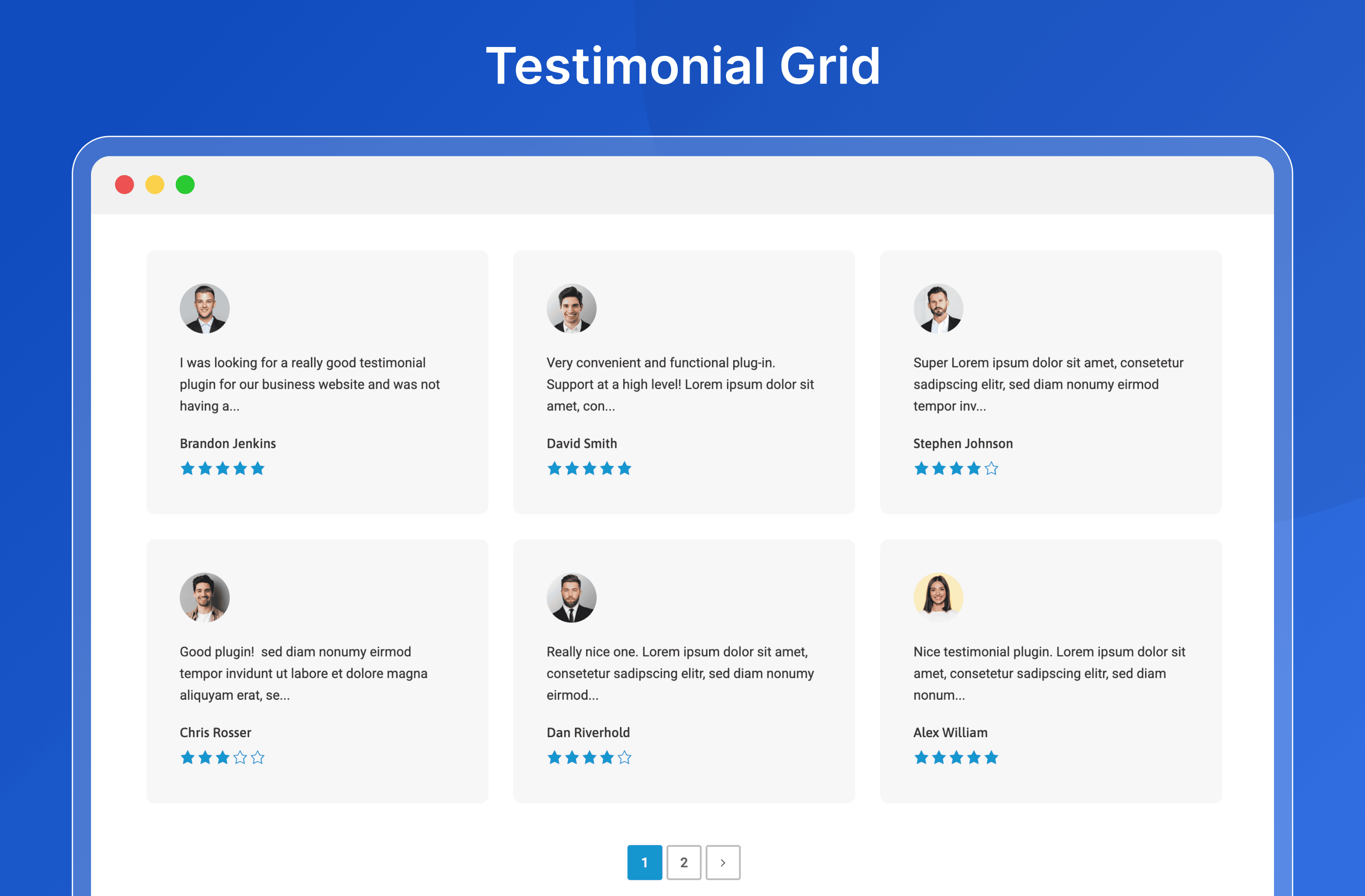 Testimonial Grid with Shortcode