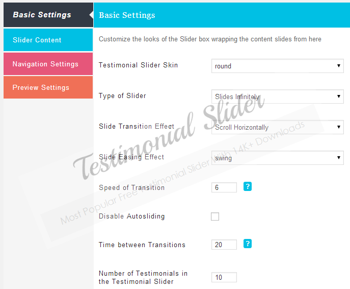 Settings Panel Overview