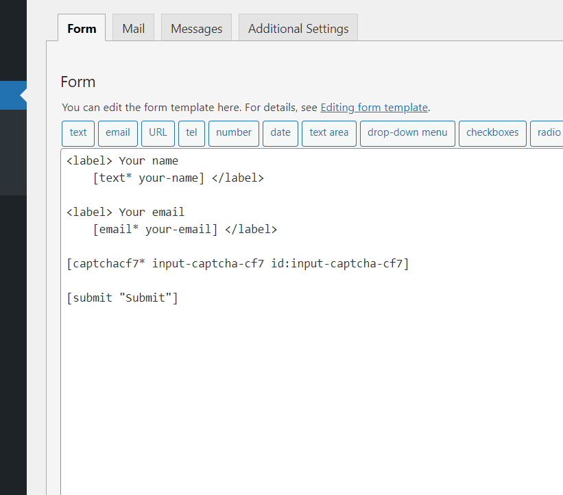 Add shortcode in your form.