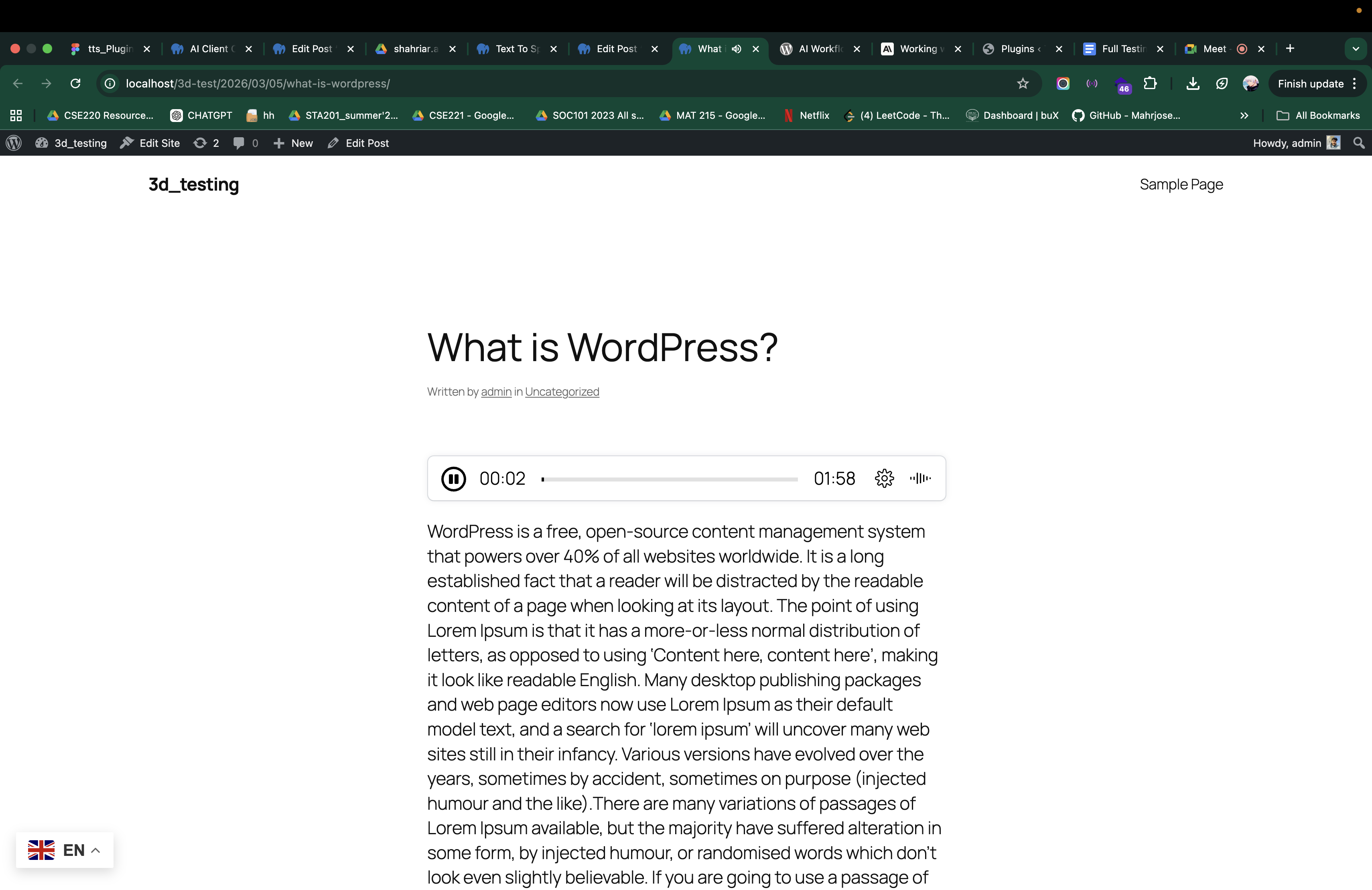 Default Pro audio player with enhanced controls.