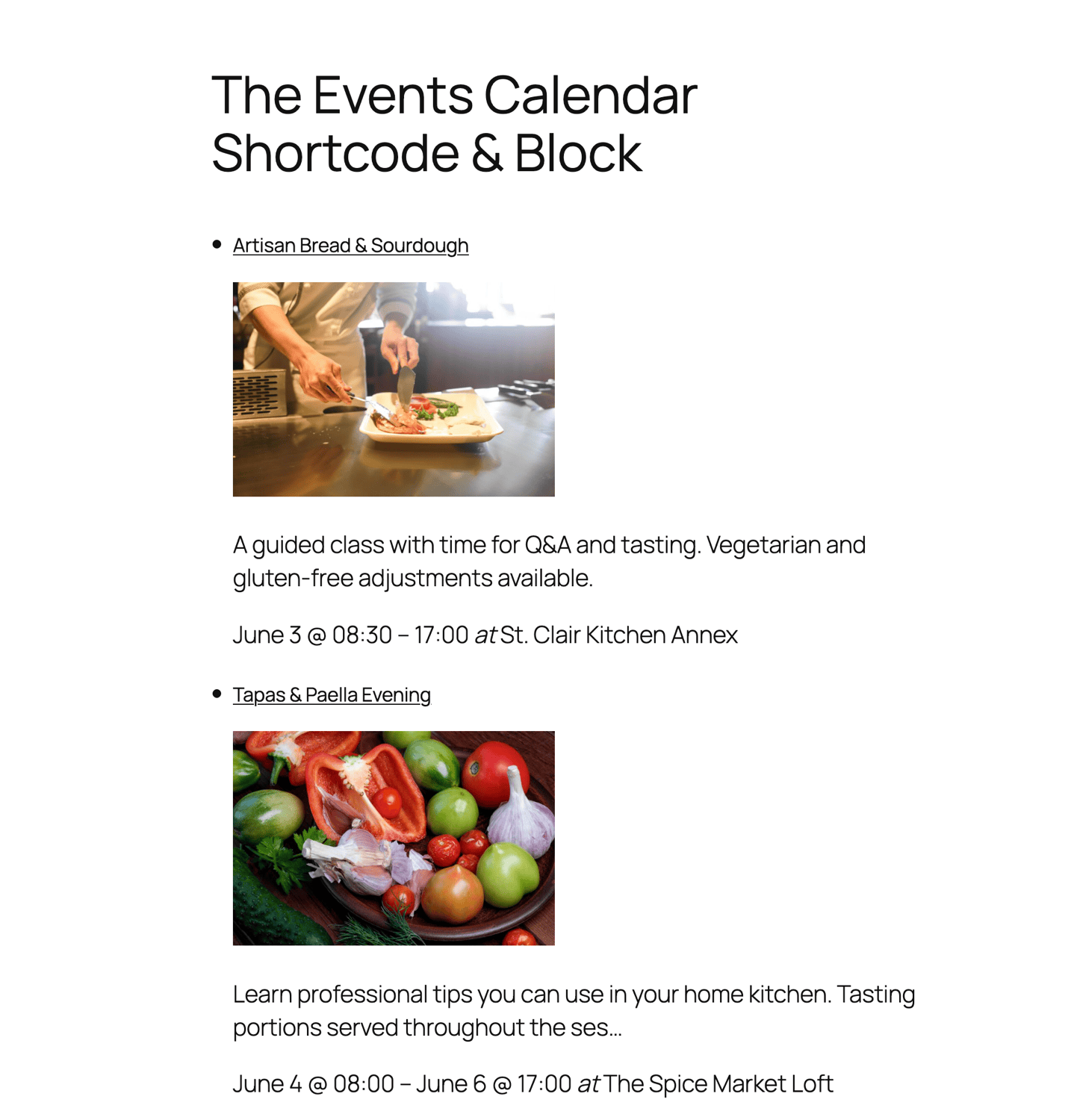 Show your events from The Events Calendar (by StellarWP, formerly Modern Tribe) in a list, and customize specifically which events you're displaying