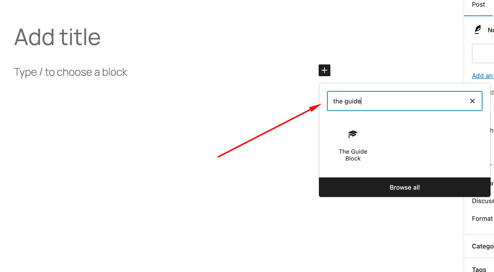 Search The Guide Block