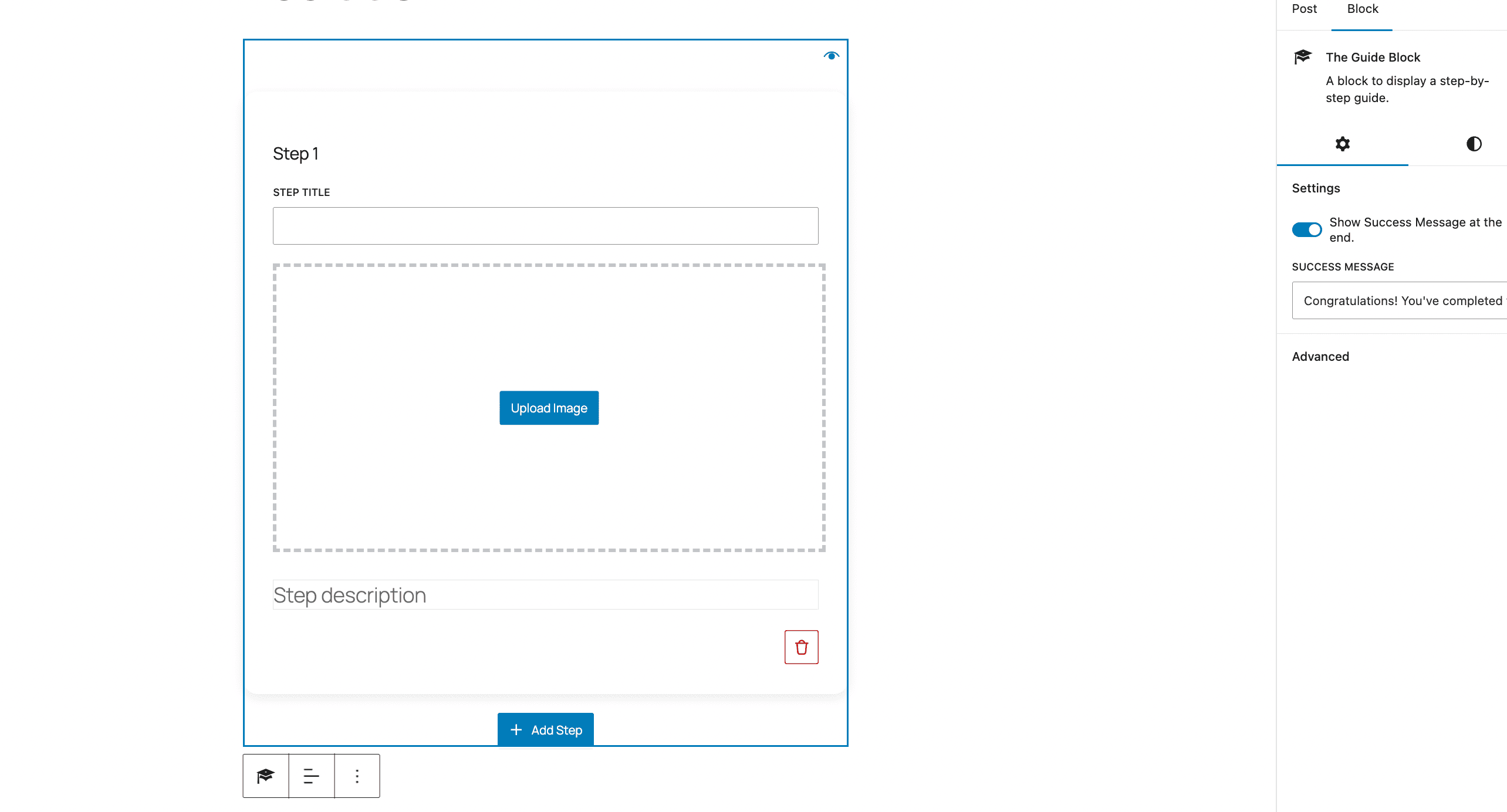 Add The Guide Block