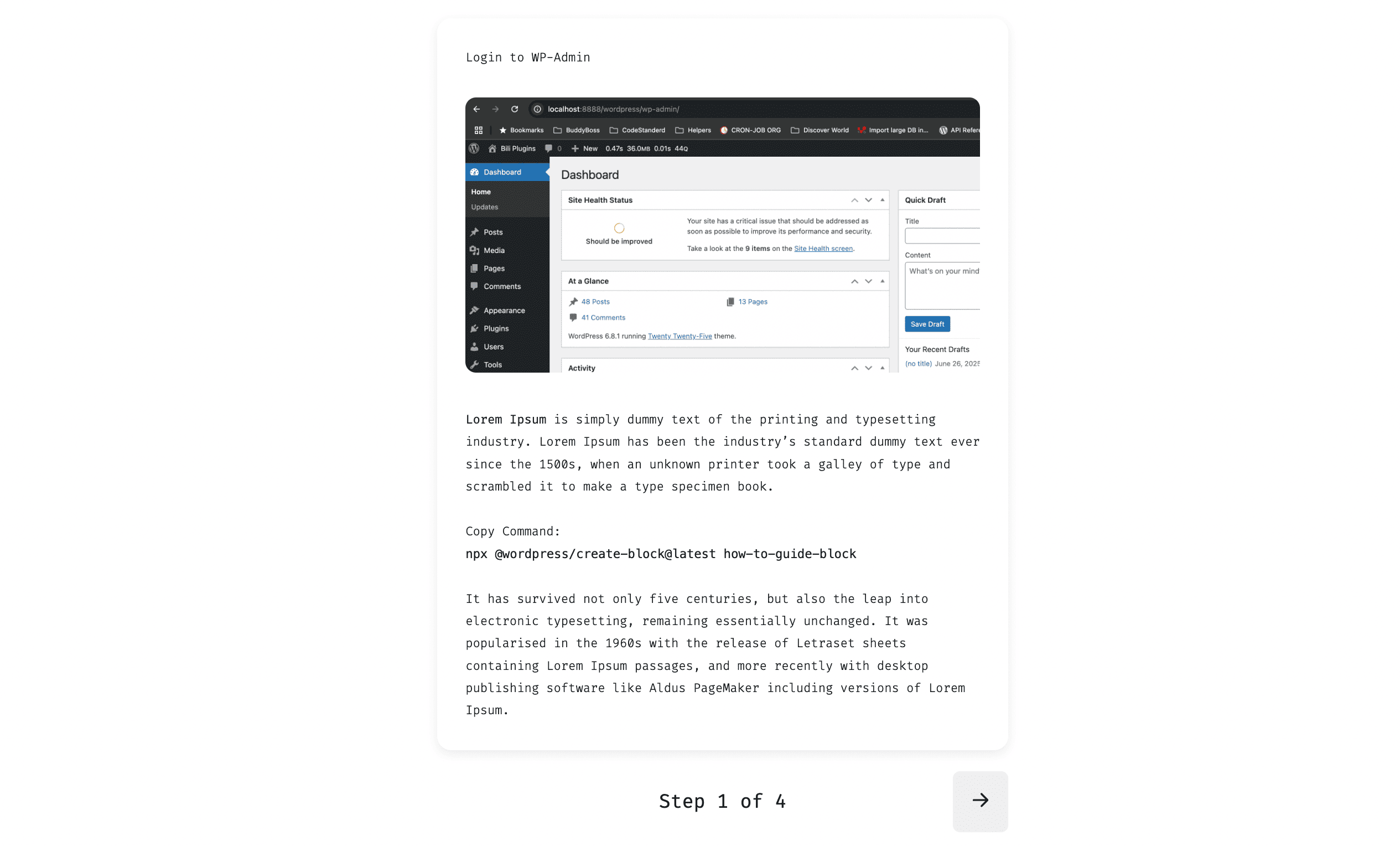 How it looks on frontend