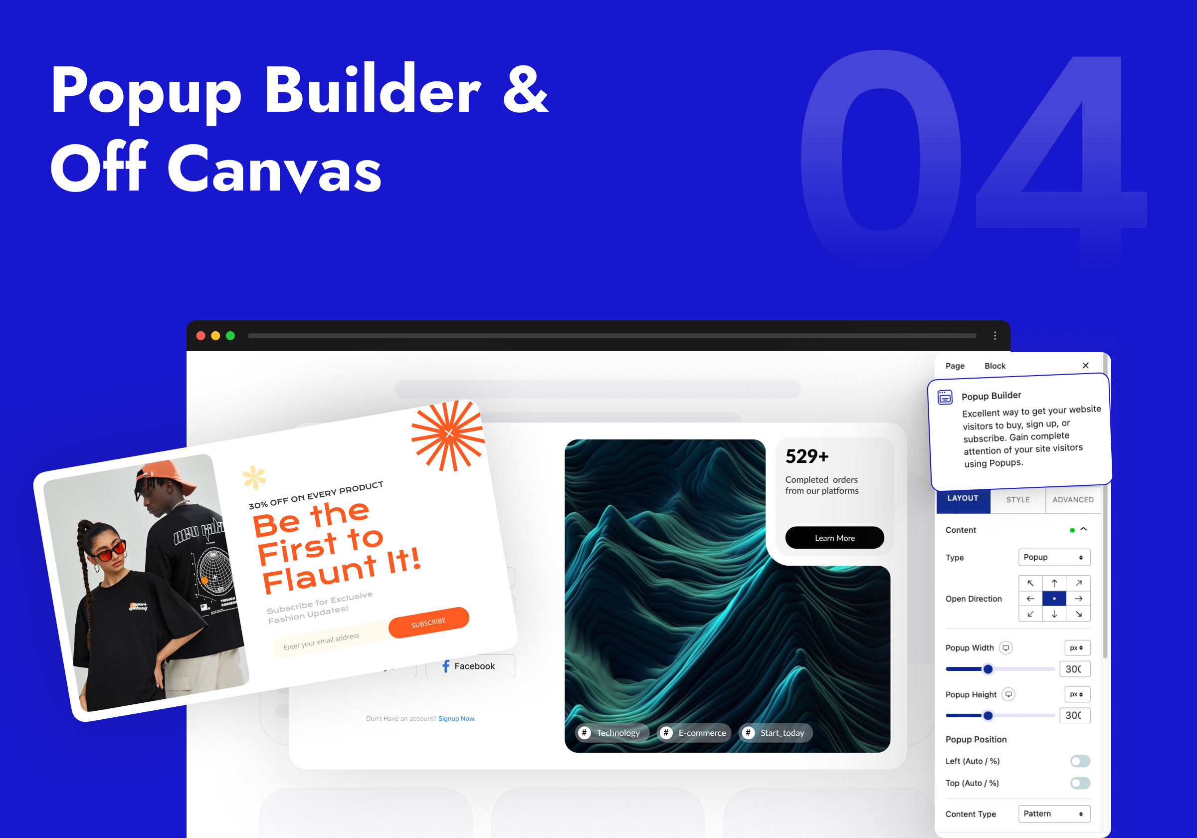 Popup, Modal & Off Canvas Builder for Sale & Advertisement