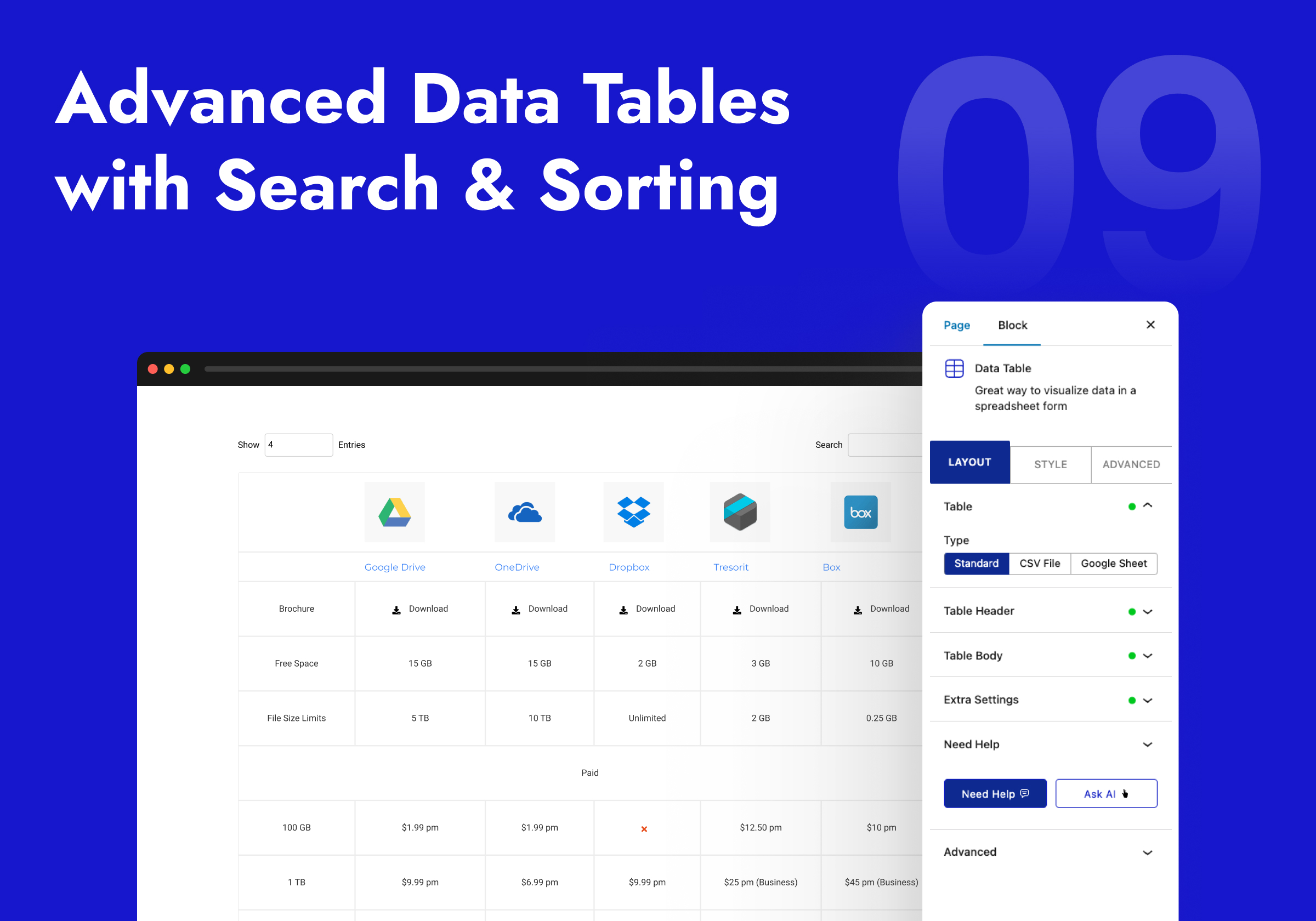 Responsive Data Tables with Search, Sort & Filters