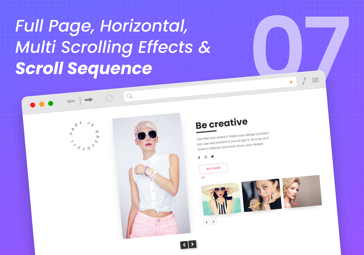 Full Page, Horizontal, Multi Scrolling Effects & Scroll Sequence