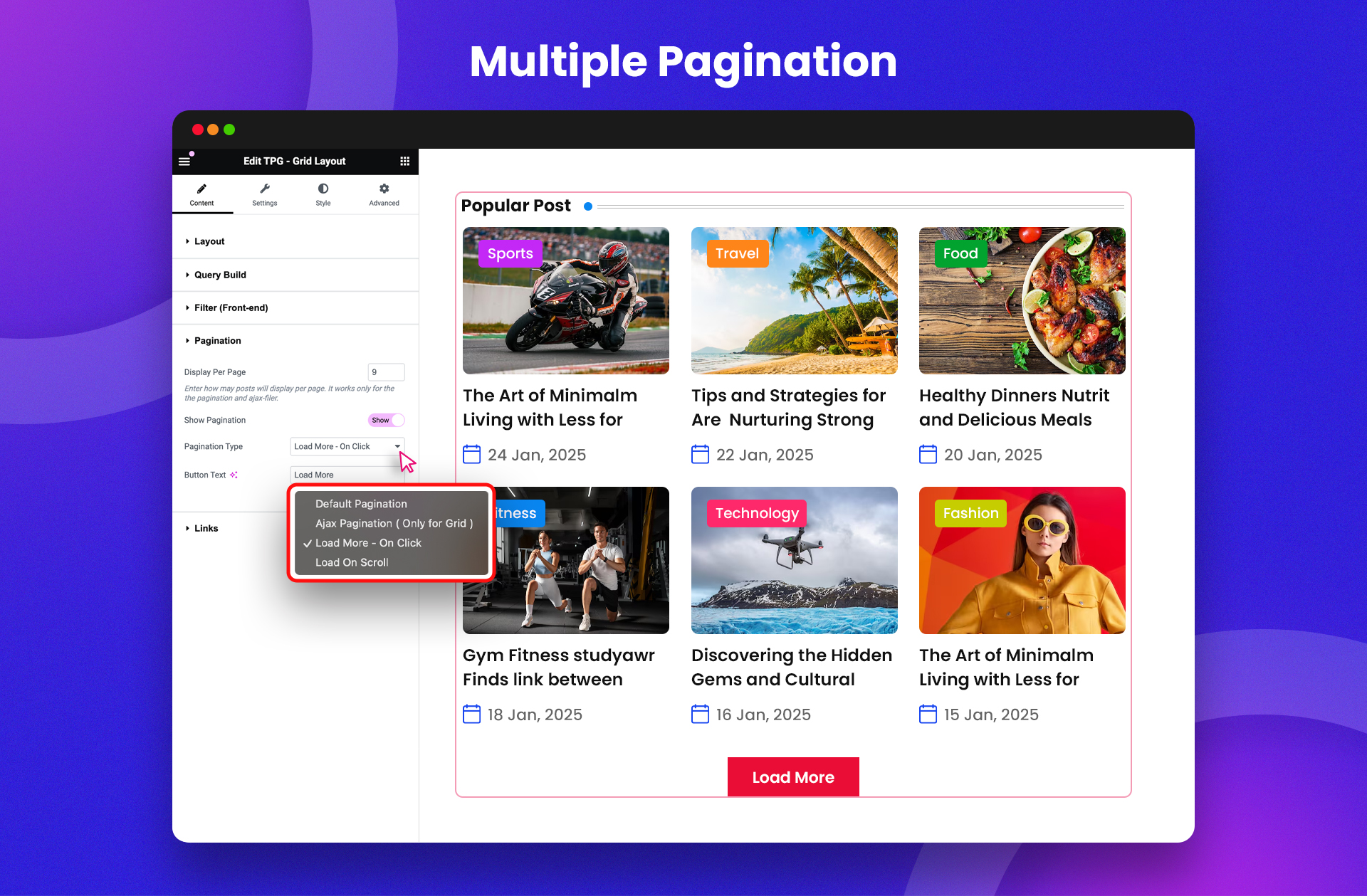 Multiple pagination elementor