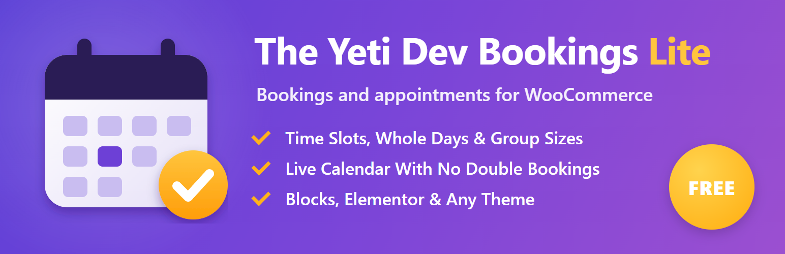 WordPress 外掛 The Yeti Dev Bookings Lite 的封面圖片
