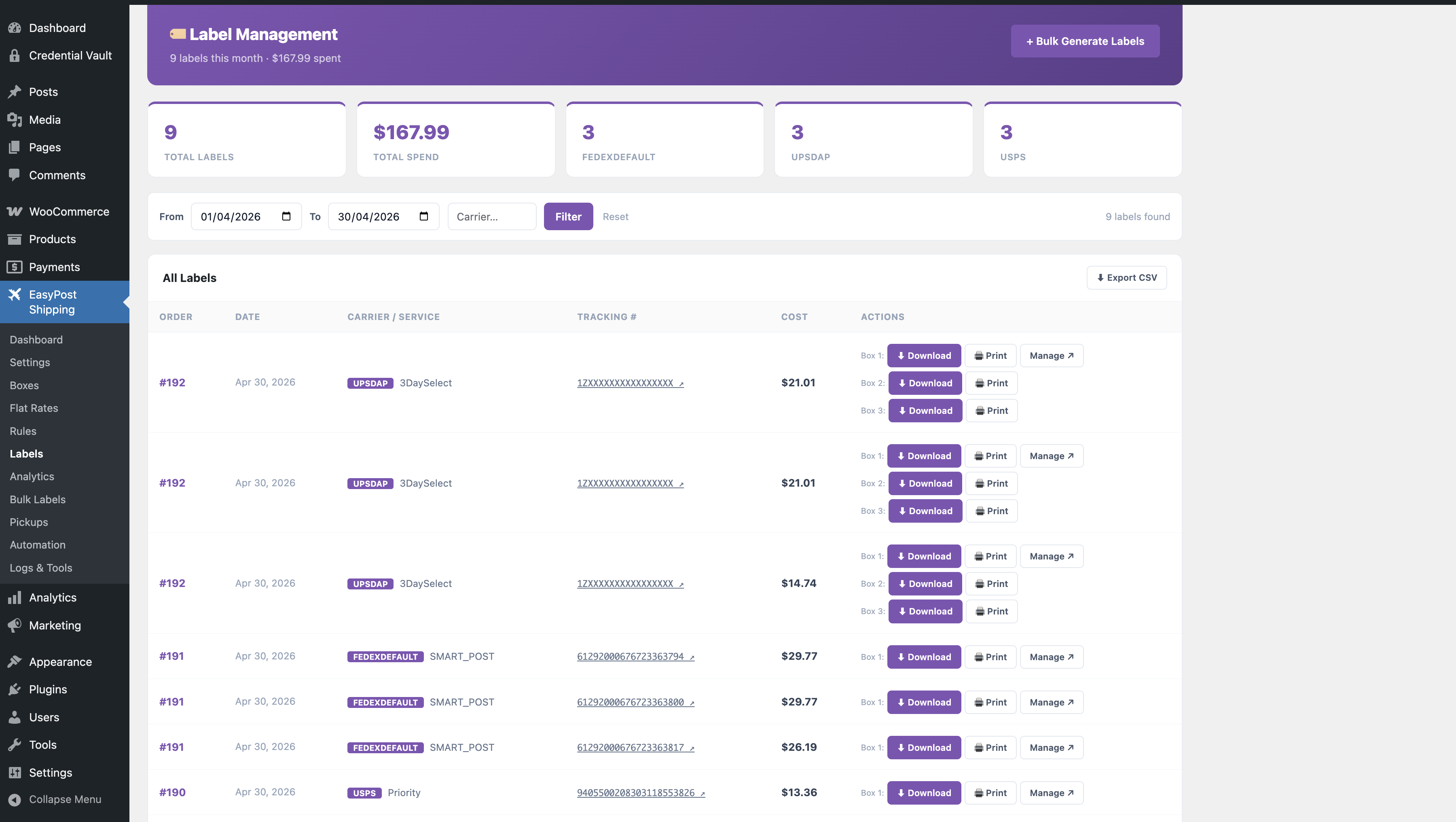 TheForge Shipping &amp; Bulk Label Printing for EasyPost