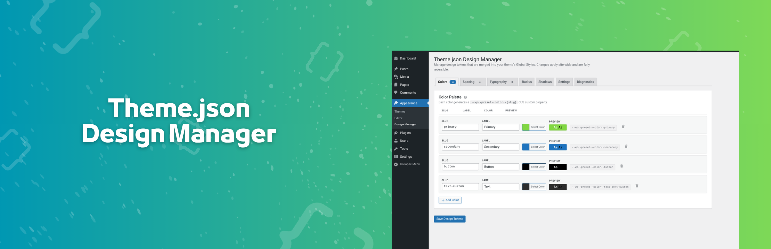 Theme.json Design Manager