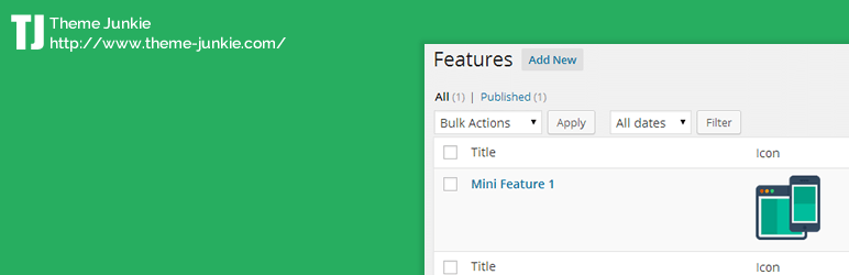 Theme Junkie Features Content