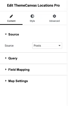 Widget controls in Elementor editor