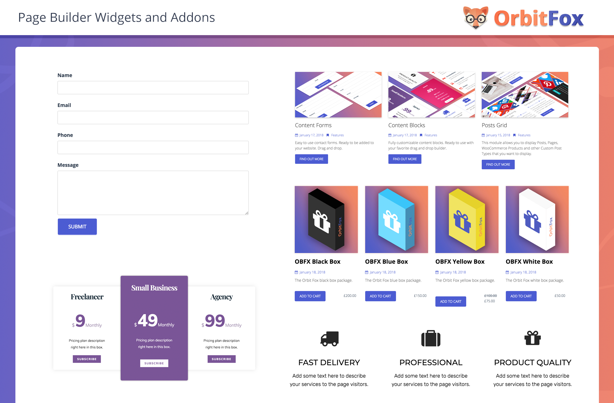 Page Builder Widgets and Addons