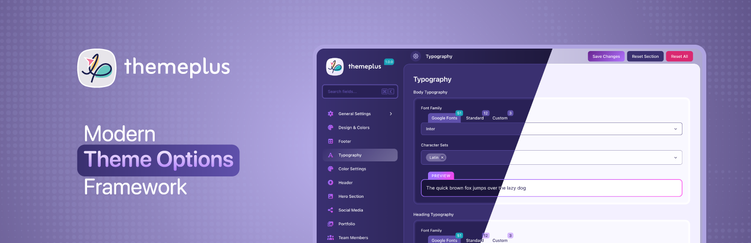 ThemePlus – Modern Theme Options Framework by FrontTheme