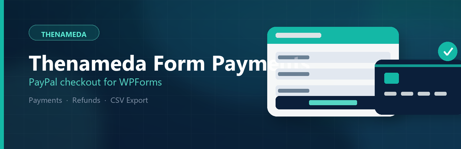 Thenameda Form Payments with PayPal for WPForms
