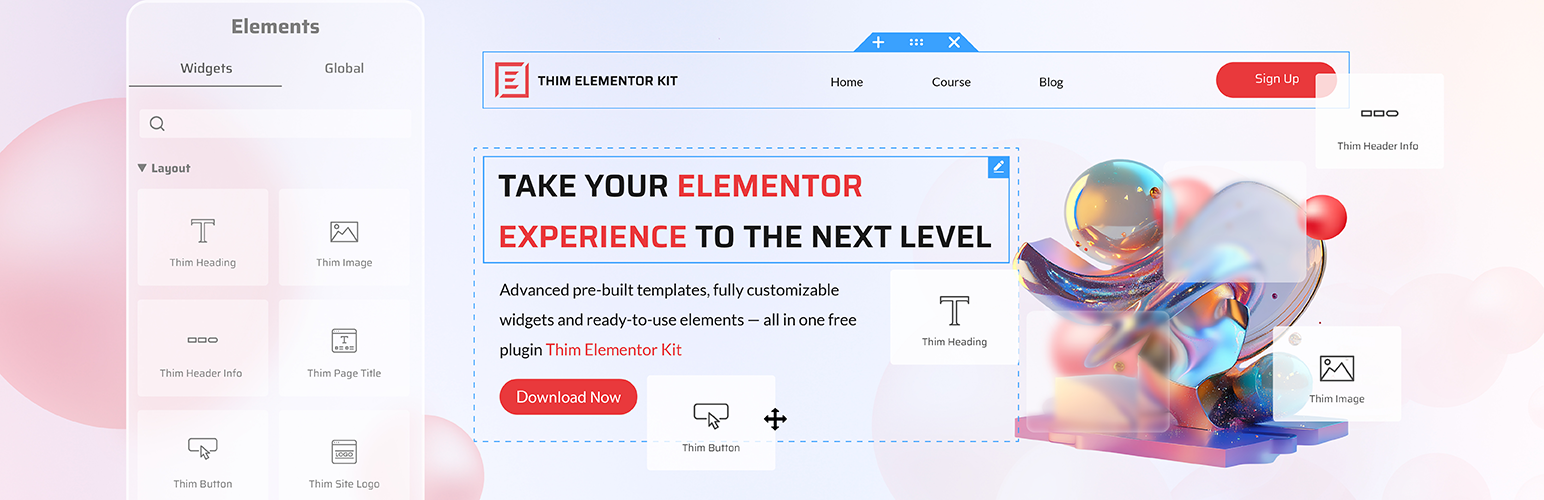 WordPress 外掛 Thim Elementor Kit 的封面圖片。