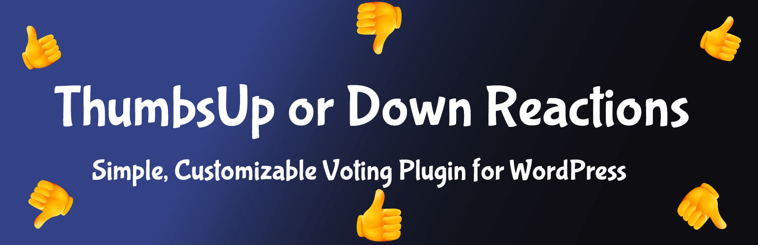WordPress 外掛 ThumbsUp or Down Reactions 的封面圖片。