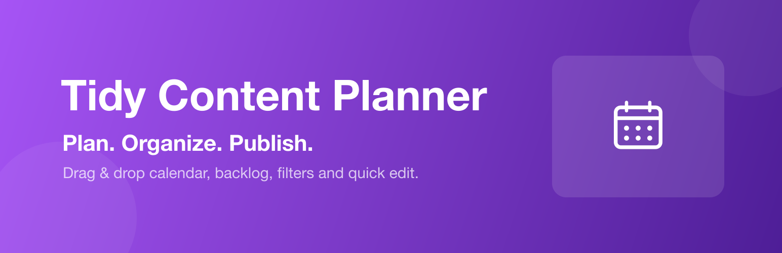 Tidy Content Planner