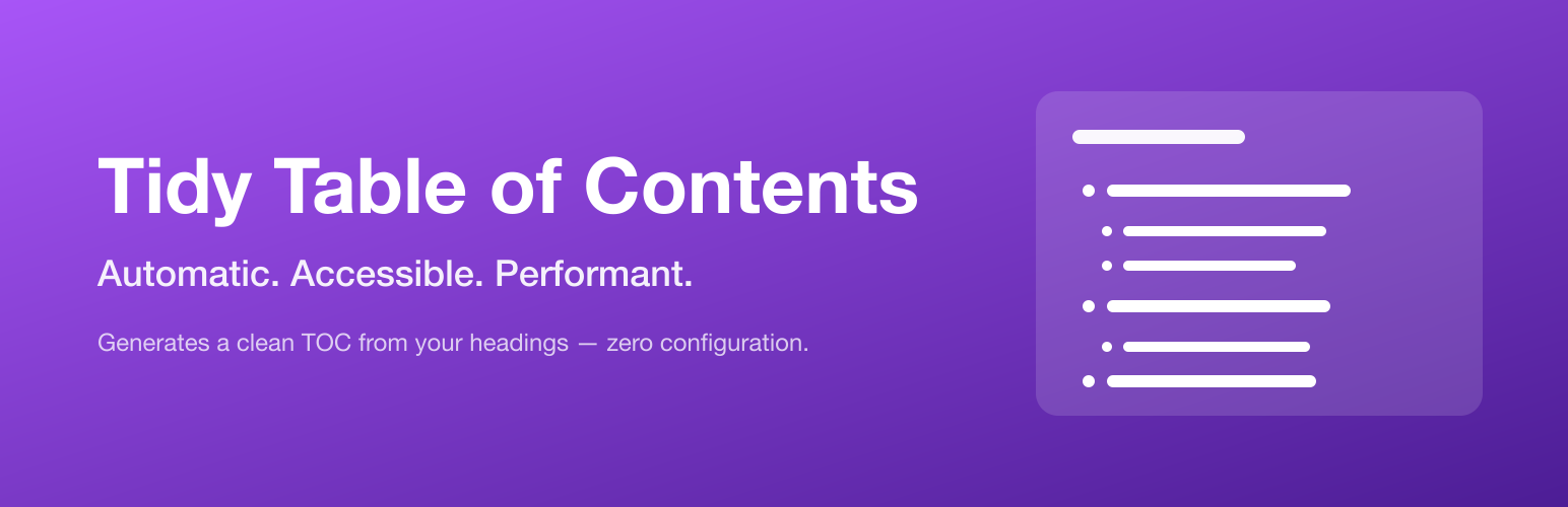 Tidy Table of Contents