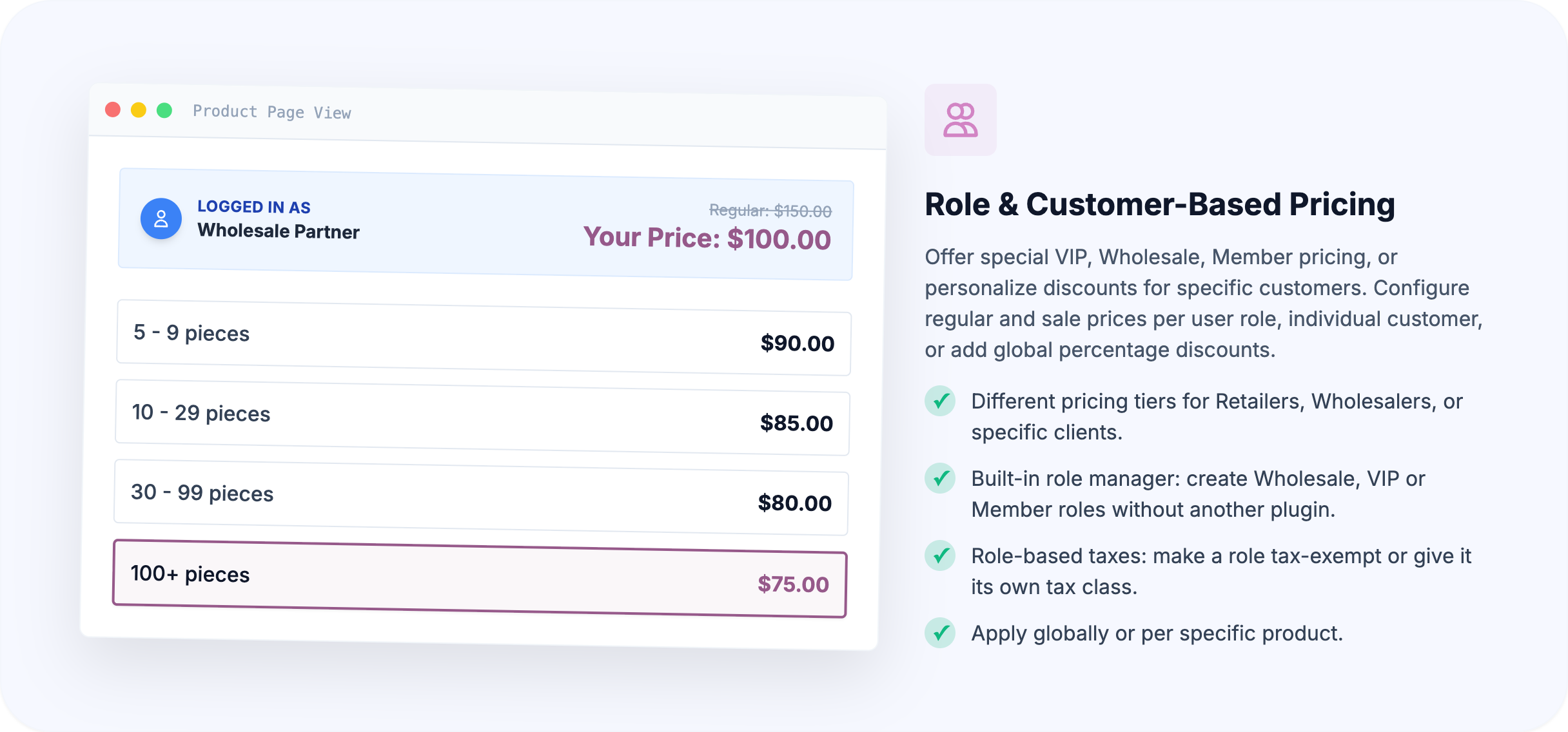 Role and customer pricing