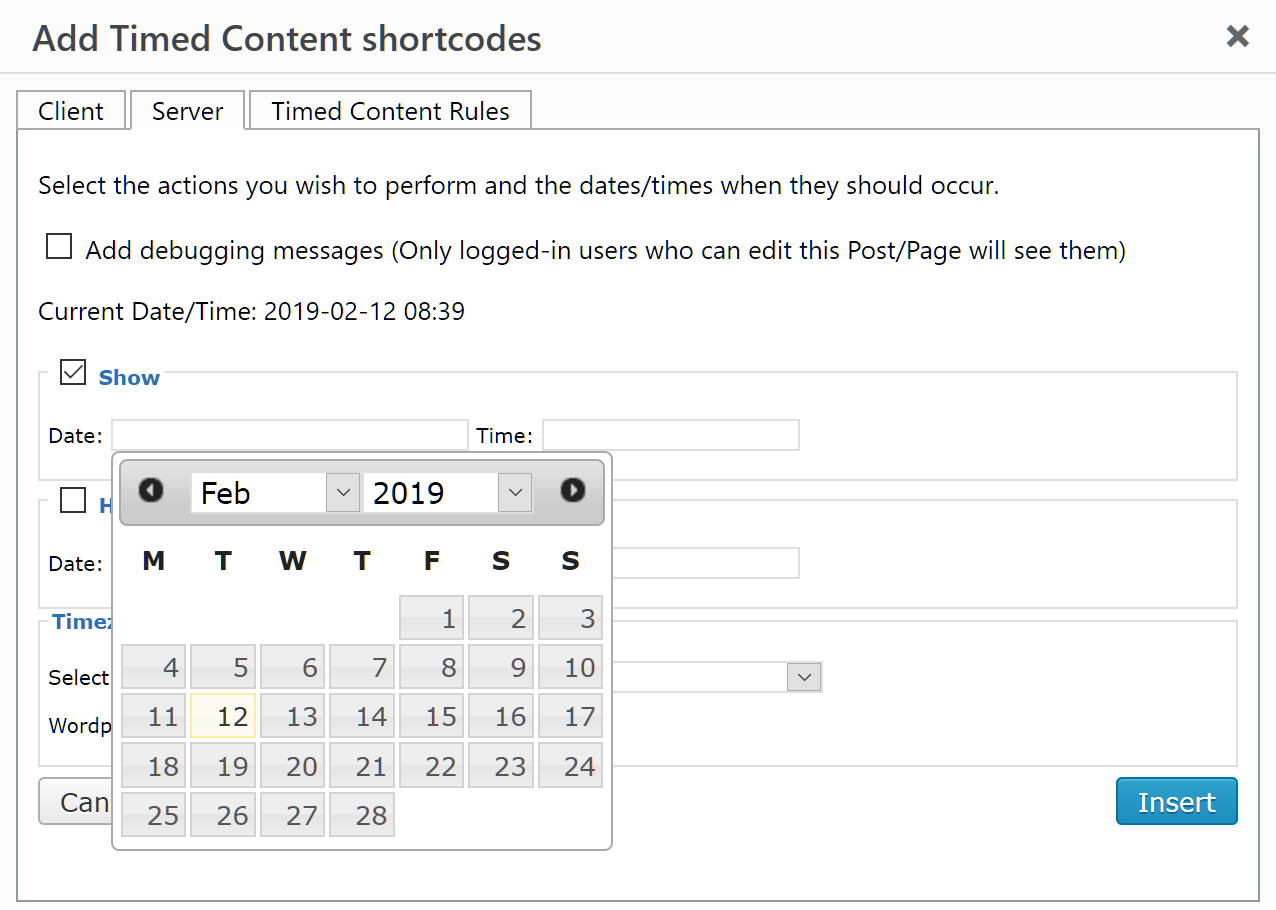The date and time pickers help you format a correct date and time. Here's the jQuery UI Datepicker in action.